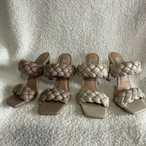 Steve Madden Women's Braided Strap Heels - Beige and Cream